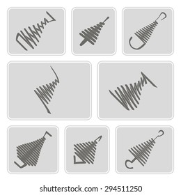 set of monochrome icons with Springs for your design