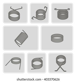 set of monochrome icons with Springs for your design