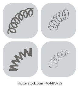 set of monochrome icons with Springs for your design