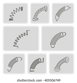 set of monochrome icons with Springs for your design
