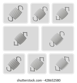 set of monochrome icons with Springs for your design