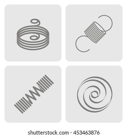 set of monochrome icons with Springs for your design