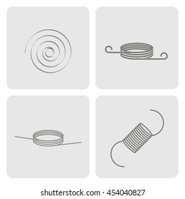 set of monochrome icons with Springs for your design
