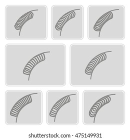 set of monochrome icons with Springs for your design