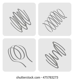 set of monochrome icons with Springs for your design