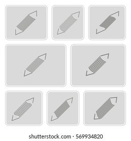 set of monochrome icons with Springs for your design