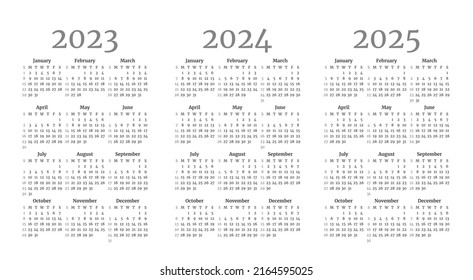 Set Monochrome Monthly Calendar Templates 2023 Stock Vector (Royalty ...