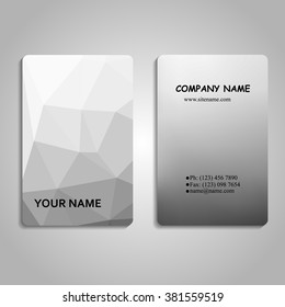 set of monochrome polygon and blurred business card templates vector illustration