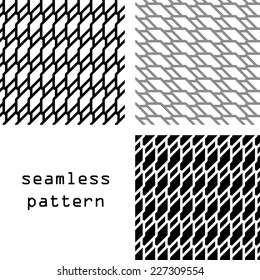 Set monochrome seamless geometric patterns of lines