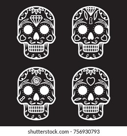 set of monochrome skulls