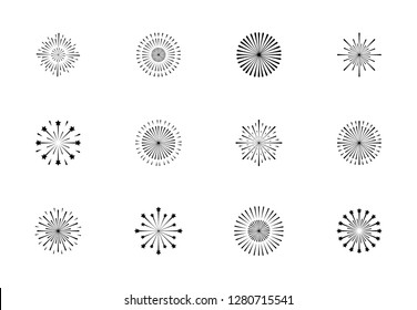 set of monochrome splash lights