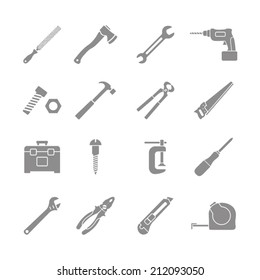 conjunto de iconos de herramientas monocromáticas 