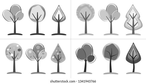 Set of monochrome trees