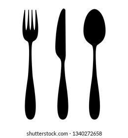 a set of monochrome utensil on a white background