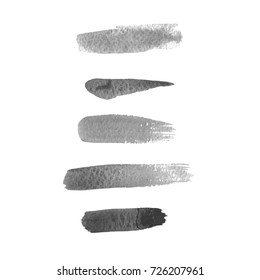 set of monochrome vector watercolor brushes
