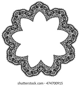Set of Monochrone geometric frame abstract design. Hand drawn decorative vector design element