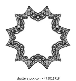 Set of Monochrone geometric frame abstract design. Hand drawn decorative vector design element