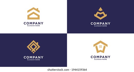 Set of monogram abstract logo with modern concept Premium Vector