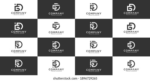 Conjunto de plantillas de logotipo dg de letras creativas para monograma. iconos para negocios de lujo, elegante, sencillo