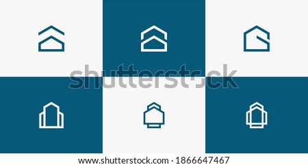 set of monogram homes building icon logo template