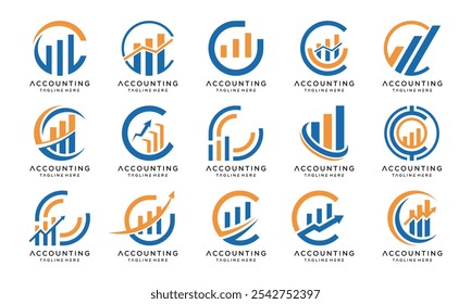 Conjunto de Monograma Letra Inicial C Finanças e Contabilidade Design de Logotipo