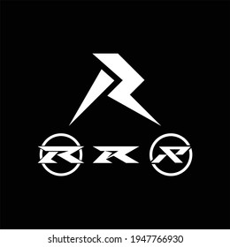 Set of monogram initial letter R RR logo vector template. icons, business, consulting, technology.