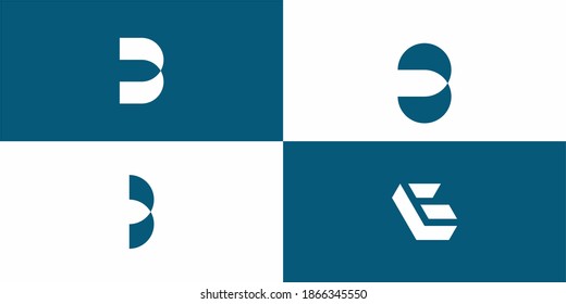 set of monogram letter b icon logo template