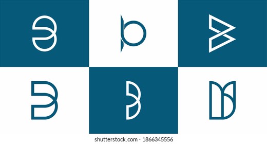 Zeichensatz aus Monogramm-Buchstaben b Symbol-Logo-Vorlage