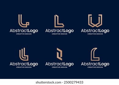 Set of monogram letter L logo design