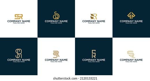 Set mit dem Buchstaben SR oder RS Vector Icon Logo-Vorlage