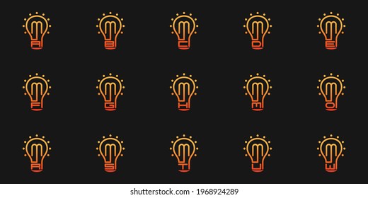 Set of monogram logo design initial letter M combined with other in light bulb style