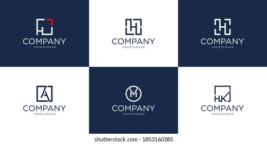 Set monogram logo design. vektor illustration