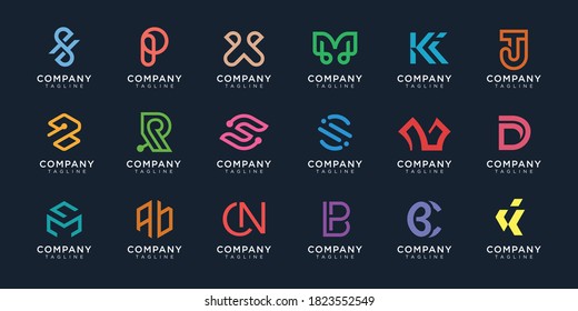 set of Monogram logo Premium Vector.