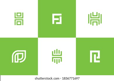 conjunto de conjuntos de logotipos modernos minimalistas monogramo