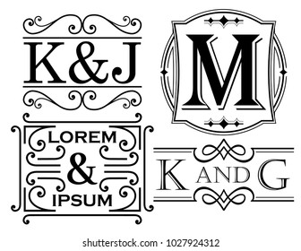 Set Of Monogram And Name Designs With Letter Examples