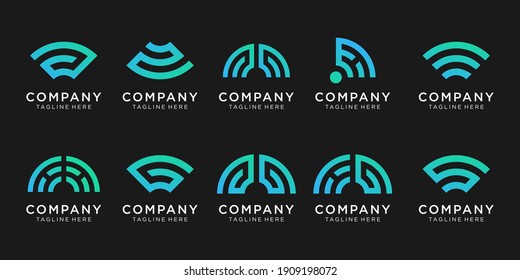Set of monogram vector logo design for business
