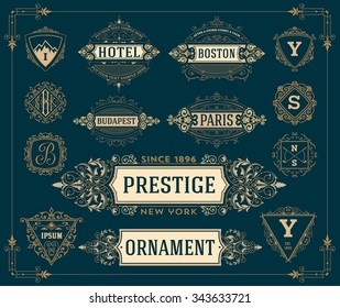  Set of monograms, logos and banners.