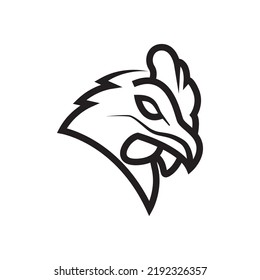 Set monoline chicken logo design Vector