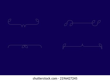 Set of Monoline Decorative Ornamental Vector