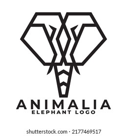 Establecer el diseño del logotipo de los elefantes de monolina Vector