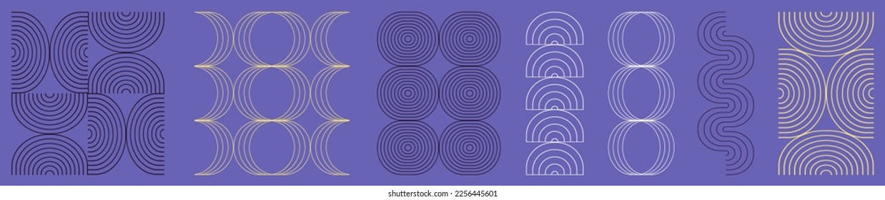 Set of monoline geometric elements. Minimalistic abstract thin lines. For social media posts and stories. Boho aesthetic.