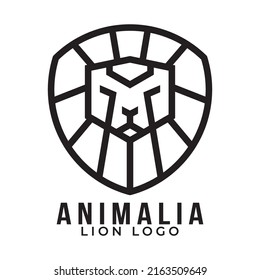Set monoline lion logo design Vector