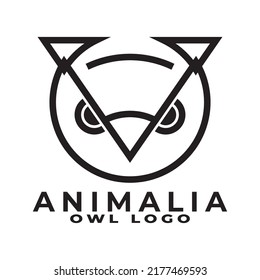 Set monoline owl Logo Design Vektor
