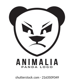 Establecer el diseño del logotipo de monoline panda Vector