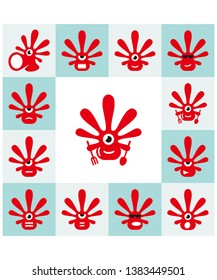 SET OF MONSTER ICONS FOR WEB AND MOBILE