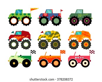 set of monster trucks