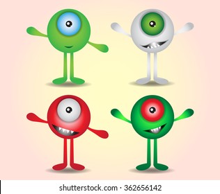 set Monsters cartoon vector illustration,vector icon