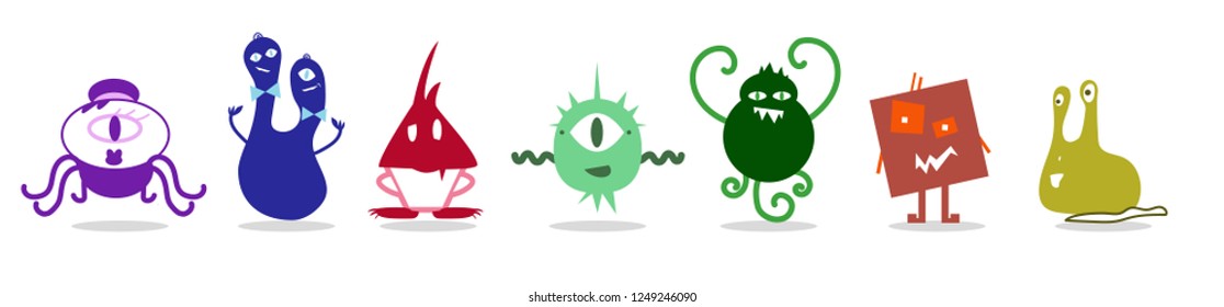 Set of monsters colors