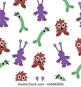 set of monsters in Flate muzzle funny children painted different pattern