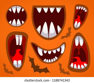 Set with monster's mouth for your Halloween design